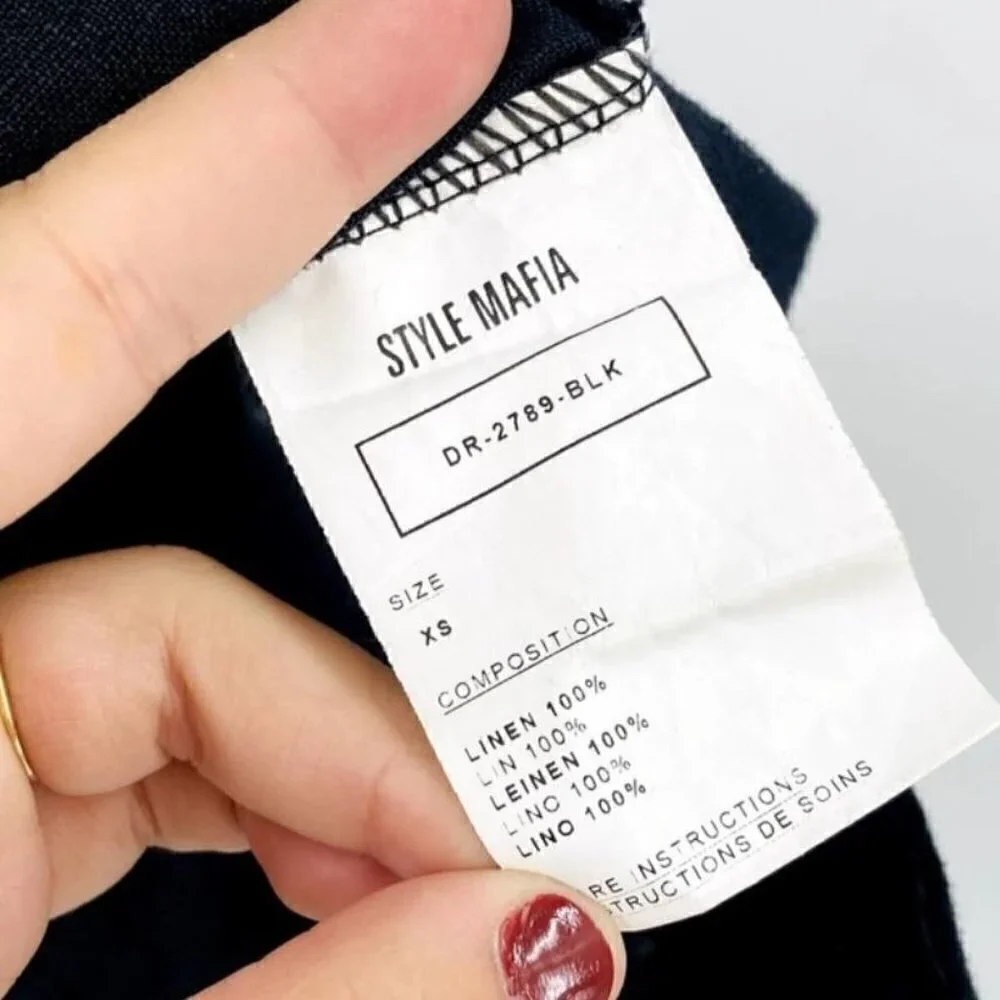 Style Mafia x Free People Black Linen Dress - XS